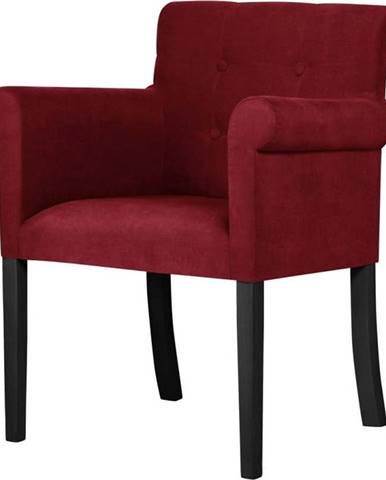 Červená židle s černými nohami z bukového dřeva Ted Lapidus Maison Flacon