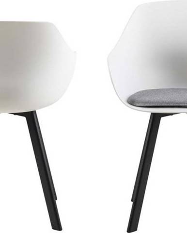 Sada 2 světle šedých jídleních židlí s kovovými nohami Actona Tina