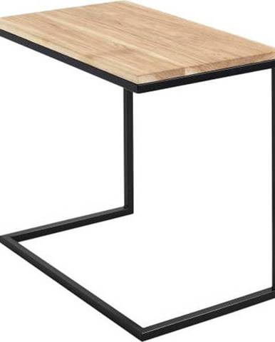 Stůl s černým podnožím a deskou z masivního dubu Custom Form Lupe