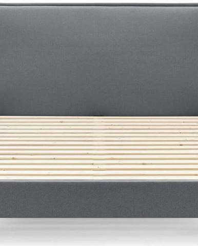 Tmavě šedá dvoulůžková postel Bobochic Paris Sary Light, 160 x 200 cm