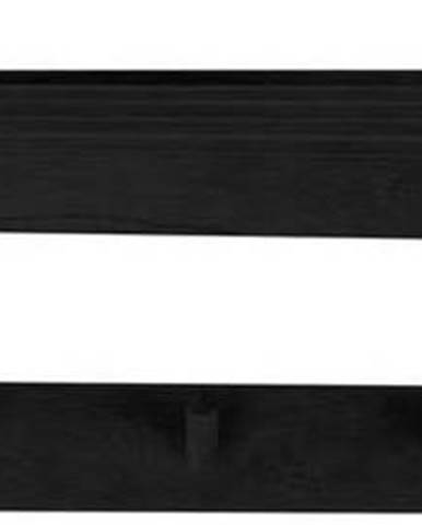 Černý věšák na oblečení z dubového dřeva Canett Uno, šířka 80 cm