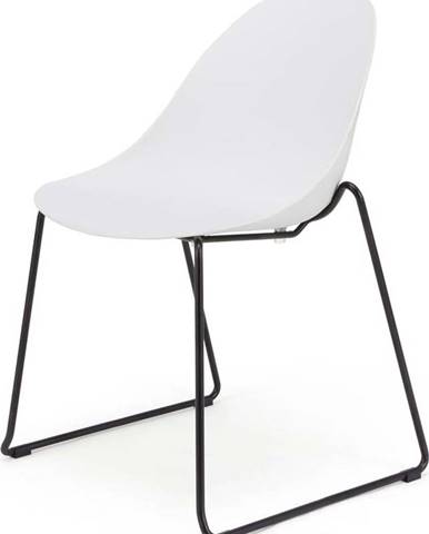 Sada 2 bílých jídelních židlí s černým podnožím Le Bonom Viva