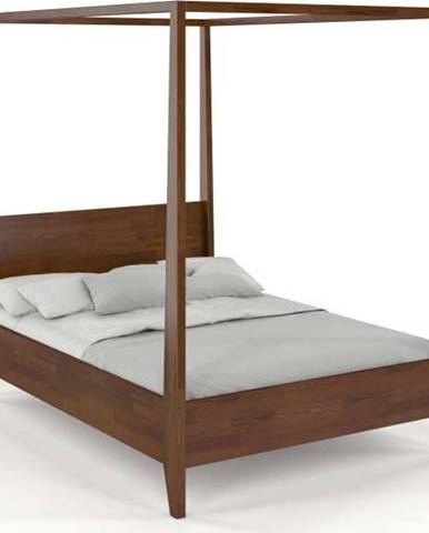 Dvoulůžková postel z masivního borovicového dřeva SKANDICA Canopy Dark, 140 x 200 cm