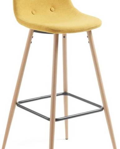 Hořčicově žlutá barová židle Kave Home Nilson