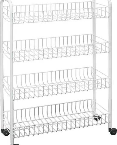 Čtyřpatrový pojízdný stojan do koupelny Metaltex Laundry, 23 x 84 cm