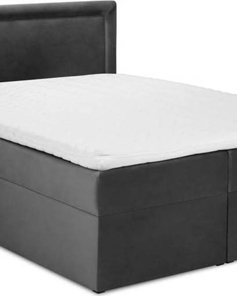 Mazzini Beds Tmavě šedá sametová dvoulůžková postel Mazzini Beds Yucca, 180 x 200 cm