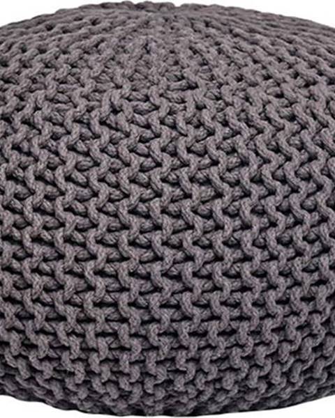 LABEL51 Tmavě šedý pletený puf LABEL51 Knitted XL, ⌀ 70 cm