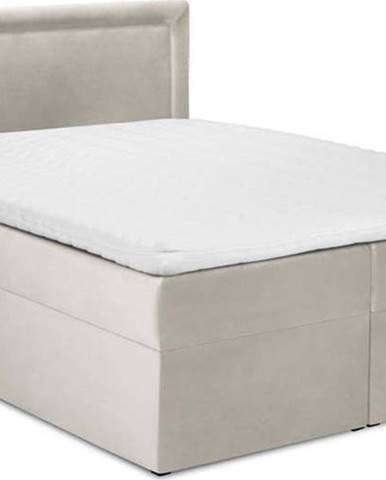 Béžová boxspring postel s úložným prostorem 200x200 cm Yucca – Mazzini Beds