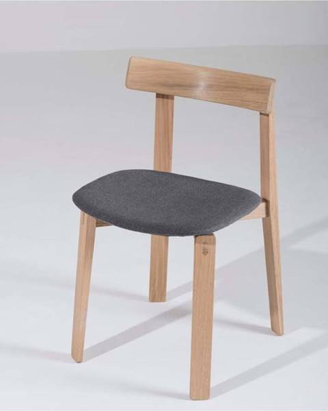 Gazzda Jídelní židle z masivního dubového dřeva s tmavě šedým sedákem Gazzda Nora