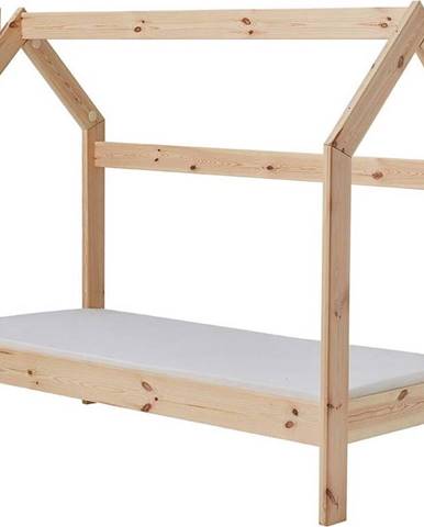 Dětská dřevěná postel ve tvaru domečku Pinio House, 160 x 70 cm