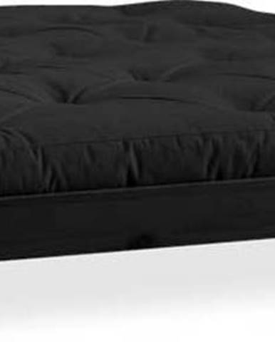 Dvoulůžková postel z borovicového dřeva s matrací Karup Design Elan Comfort Mat Black/Black, 160 x 200 cm