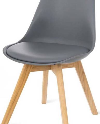 Sada 2 šedých židlí s bukovými nohami Bonami Essentials Retro