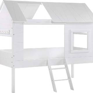Bílá dětská domečková postel Vipack Charlotte, 135 x 200 cm