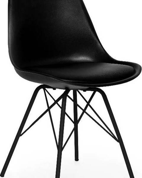 loomi.design Sada 2 černých židlí s černým podnožím z kovu Bonami Essentials Eco