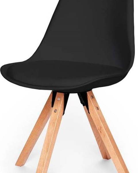 loomi.design Sada 2 černých židlí s podnožím z bukového dřeva Bonami Essentials Gina
