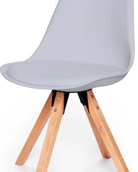 loomi.design Sada 2 šedých židlí s podnožím z bukového dřeva Bonami Essentials Gina