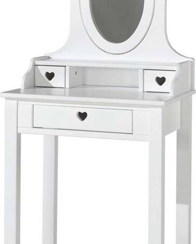 Bílý toaletní stolek Vipack Amori, výška 136 cm