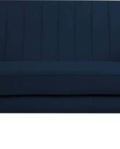 Tmavě modrá sametová pohovka Mazzini Sofas Benito, 158 cm