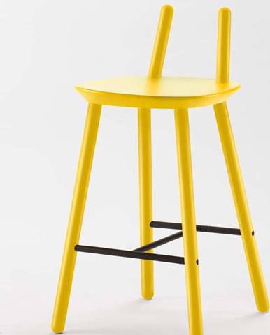 Žlutá barová židle z masivu EMKO Naïve