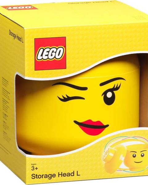 LEGO Žlutý úložný box ve tvaru hlavy LEGO® Winky, ⌀ 24,2 cm