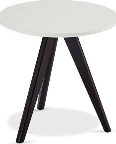 Černo-bílý konferenční stolek s nohami z dubového dřeva Furnhouse Life, Ø 40 cm
