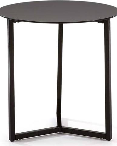 Černý odkládací stolek Kave Home Marae, ⌀ 50 cm