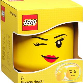 Žlutý úložný box ve tvaru hlavy LEGO® Winky, ⌀ 24,2 cm