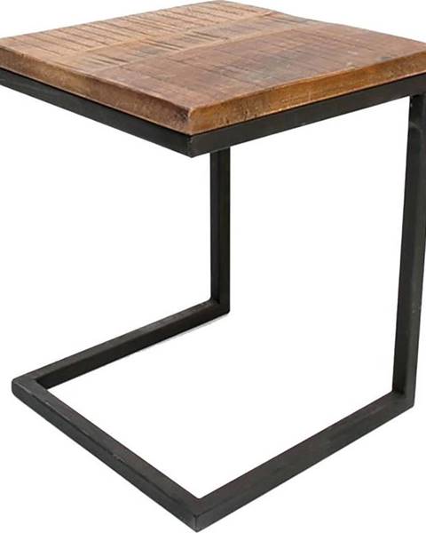 LABEL51 Černý odkládací stolek s deskou z mangového dřeva LABEL51 Box