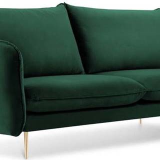 Lahvově zelená sametová pohovka Cosmopolitan Design Florence, 160 cm