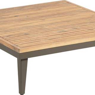 Zahradní konferenční stolek s deskou z akáciového dřeva Kave Home Pascale, 90 x 90 cm