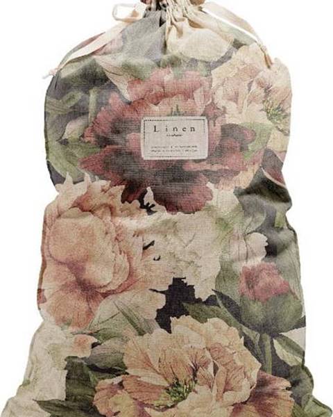 Linen Couture Látkový vak na prádlo s příměsí lnu Really Nice Things Bag Spring Flowers, výška 75 cm