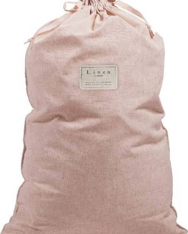 Látkový vak na prádlo s příměsí lnu Really Nice Things Bag Rose, výška 75 cm