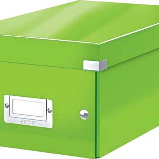 Zelená úložná krabice s víkem Leitz DVD Disc, délka 35 cm