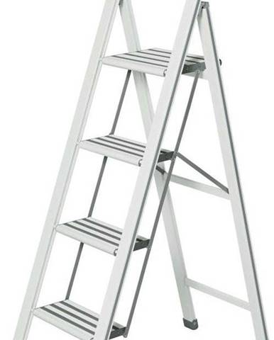Bílé skládací schůdky Wenko Ladder, výška 153 cm