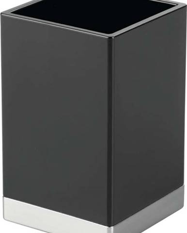 Černý úložný box iDesign Clarity, 6 x 6 cm