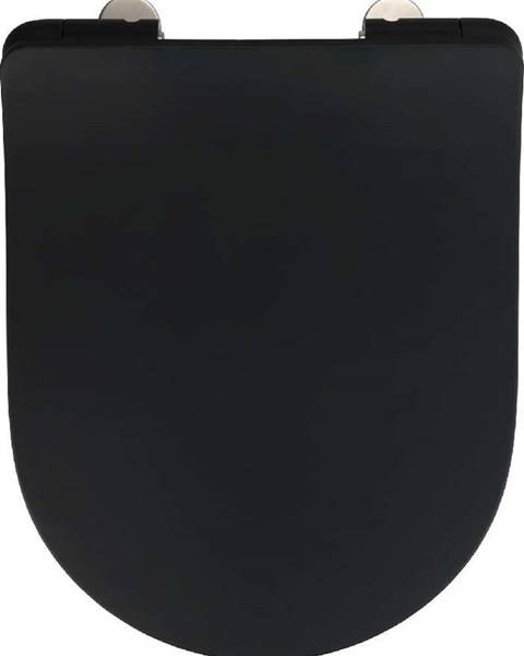 WENKO Černé WC sedátko Wenko Sedilo Black, 45,2 x 36,2 cm