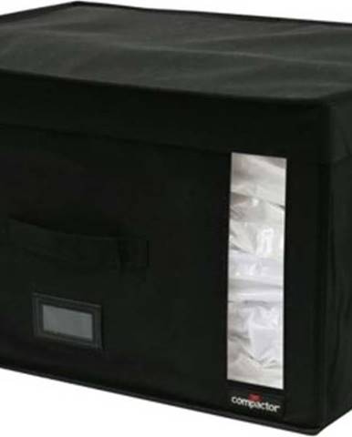 Černý úložný box s vakuovým obalem Compactor Infinity, objem 150 l