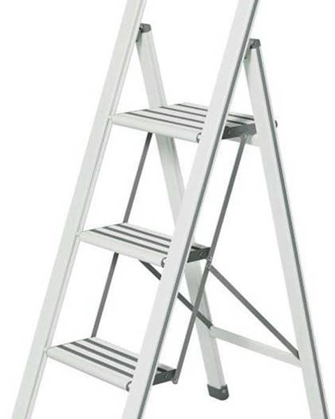 WENKO Bílé skládací schůdky Wenko Ladder Alu, výška 127 cm