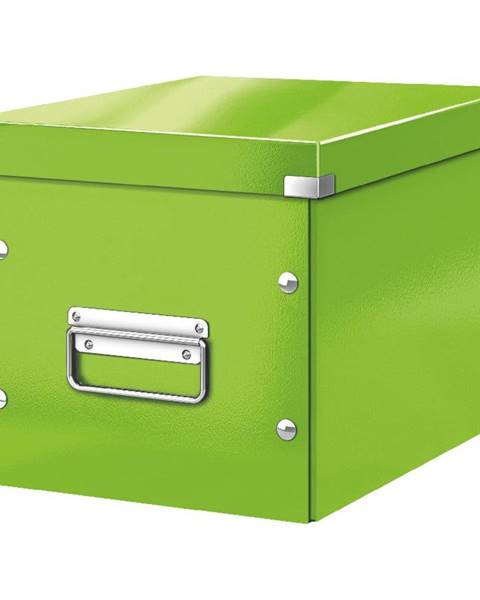 Leitz Zelený kartonový úložný box s víkem Click&Store - Leitz