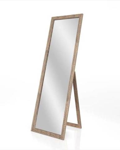 Stojací zrcadlo s rámem v přírodní barvě Styler Sicilia, 46 x 146 cm