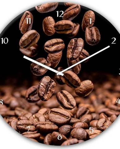 Nástěnné hodiny Styler Glassclock Coffee Seeds, ⌀ 30 cm