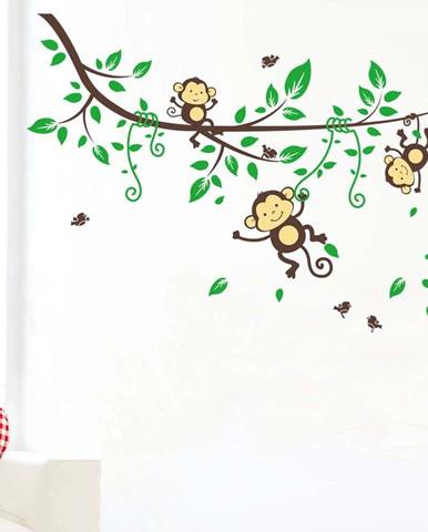 Nástěnná samolepka Ambiance Monkeys on Tree