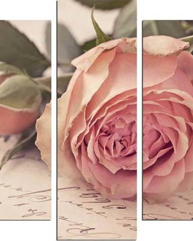 Vícedílný obraz Love Letter With A Rose, 110 x 60 cm