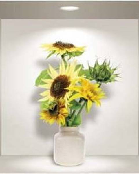 Sada 3 3D samolepek na zeď Ambiance Yellow Flowers