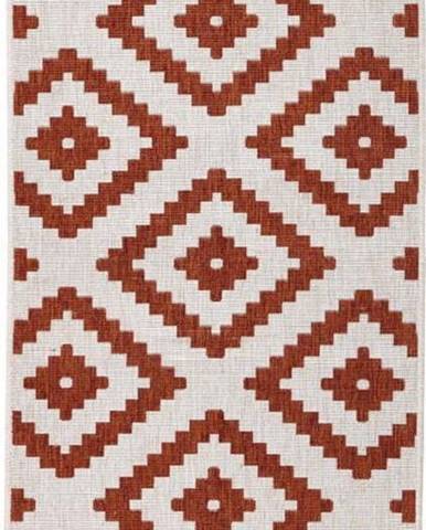 Hnědo-krémový venkovní koberec Bougari Malta, 80 x 250 cm
