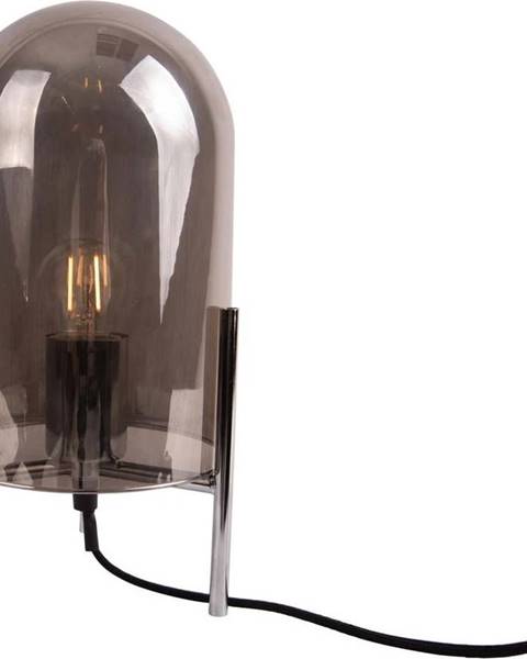 Leitmotiv Šedá skleněná stolní lampa Leitmotiv Glass Bell