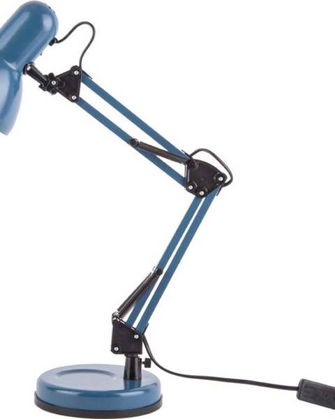 Leitmotiv Modrá stolní lampa s černými detaily Leitmotiv Hobby, ø 12,5 cm