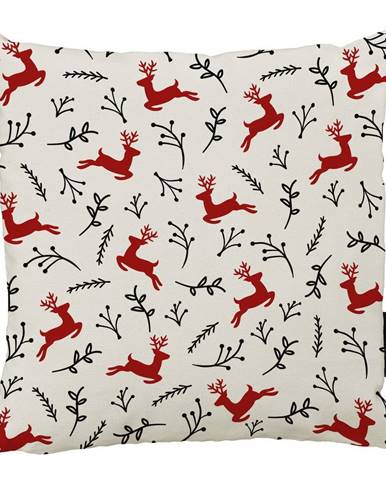 Vánoční polštář s bavlněným povlakem Butter Kings Deer, 45 x 45 cm