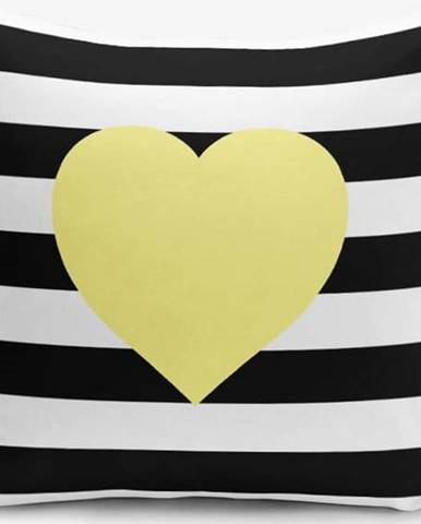 Povlak na polštář s příměsí bavlny Minimalist Cushion Covers Striped Yellow, 45 x 45 cm