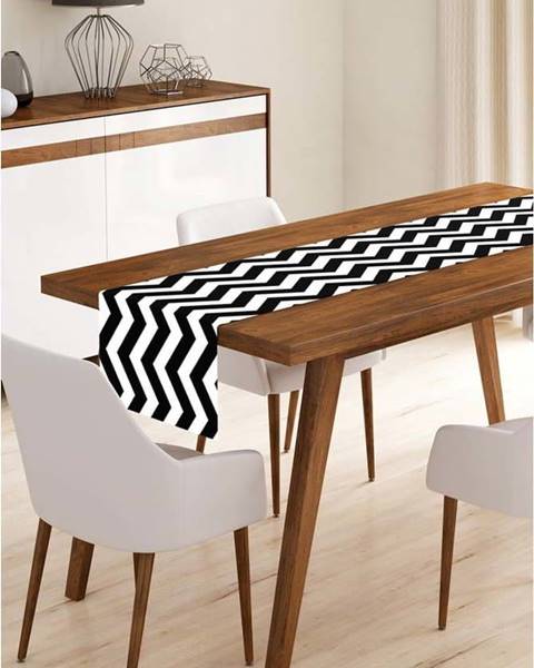 Minimalist Cushion Covers Běhoun na stůl z mikrovlákna Minimalist Cushion Covers Black Stripes, 45 x 140 cm